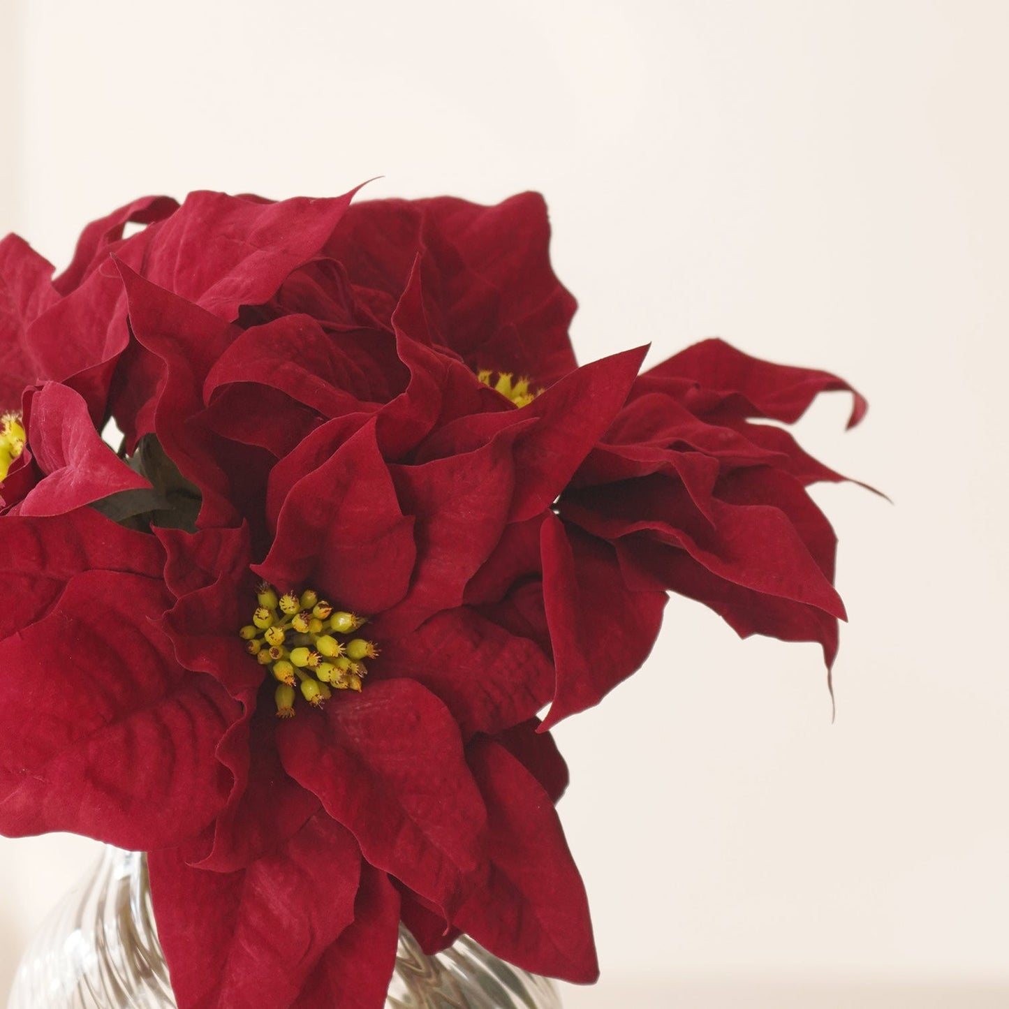 Red Artificial Poinsettia Flower Stem - Single
