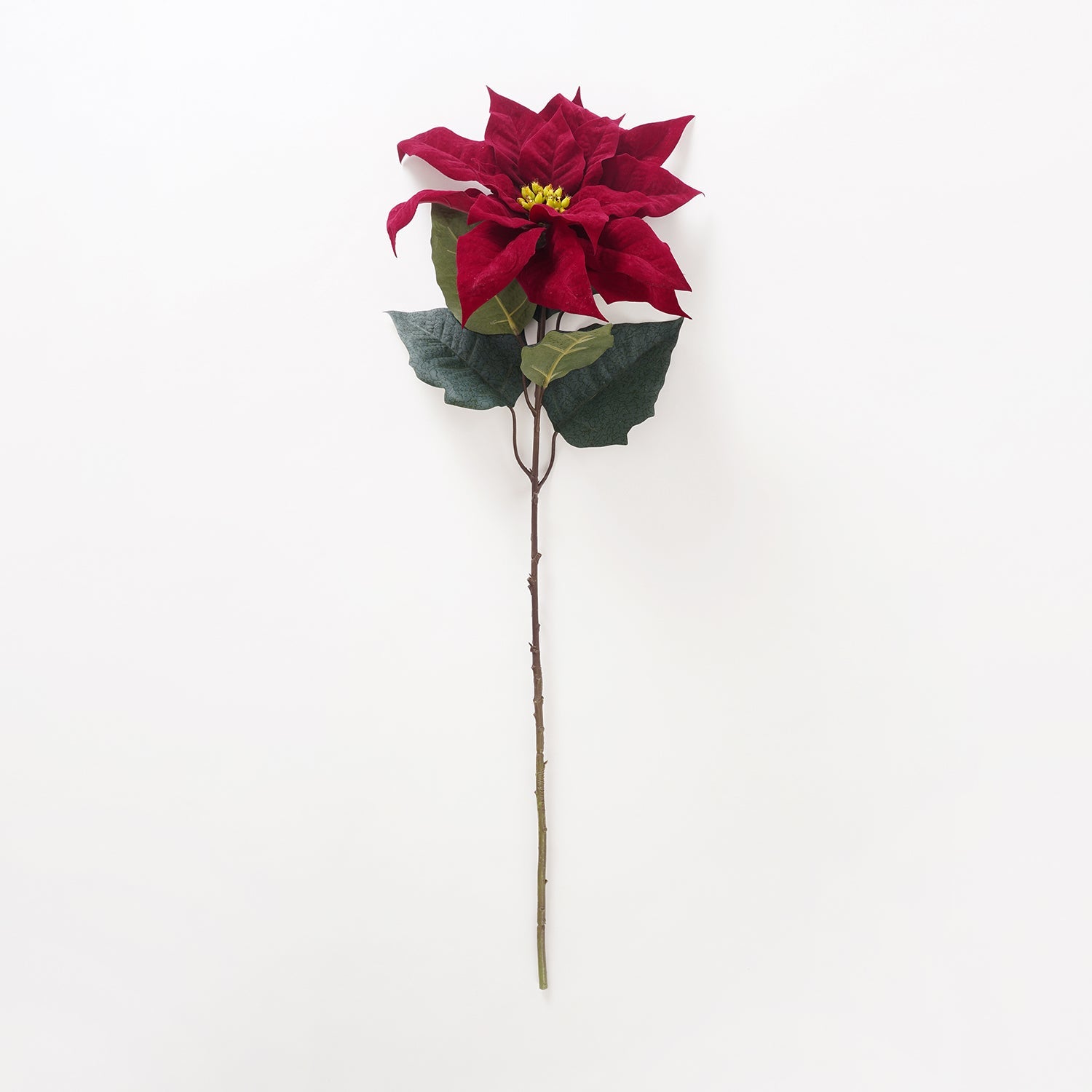 Red Artificial Poinsettia Flower Stem - Single