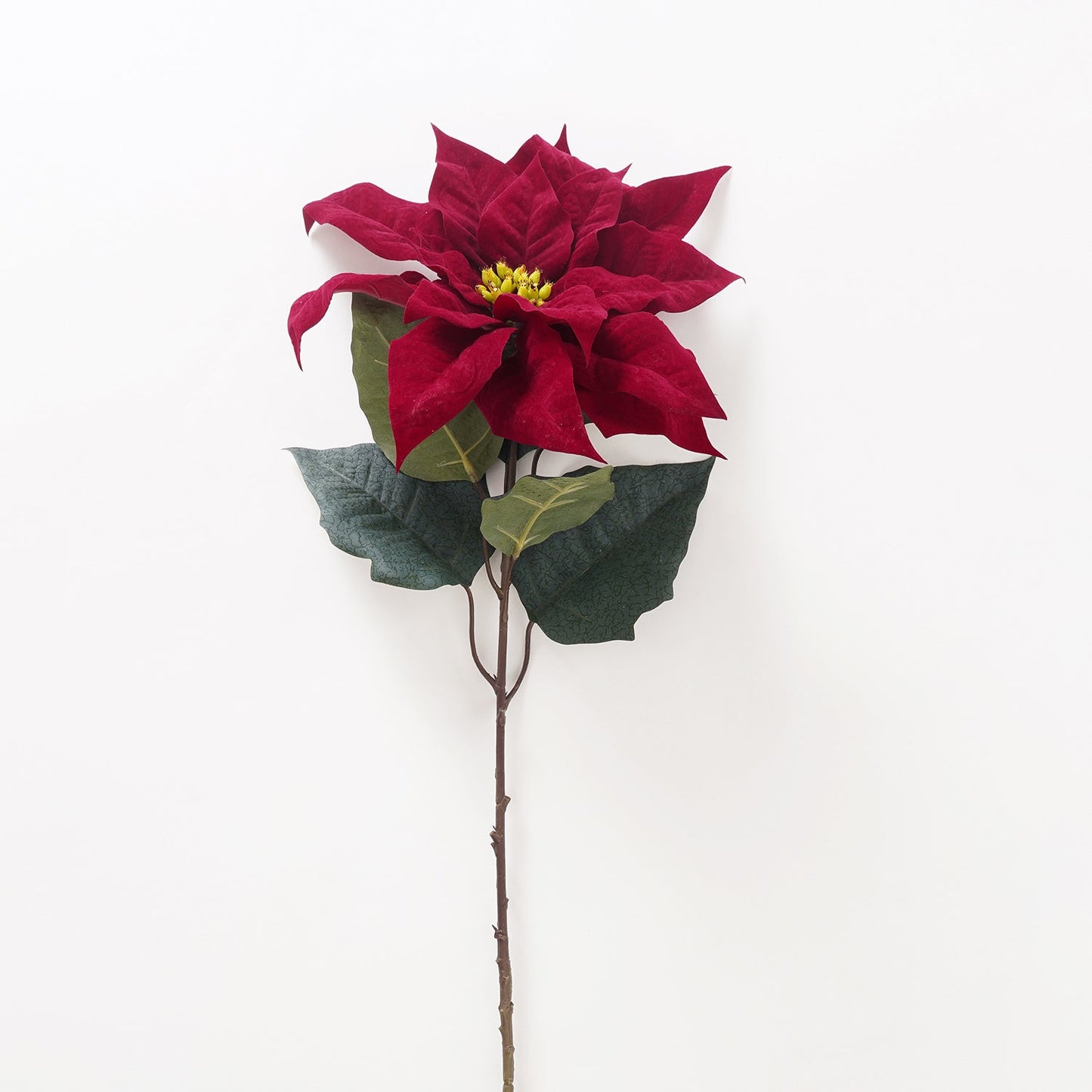 Red Artificial Poinsettia Flower Stem - Single