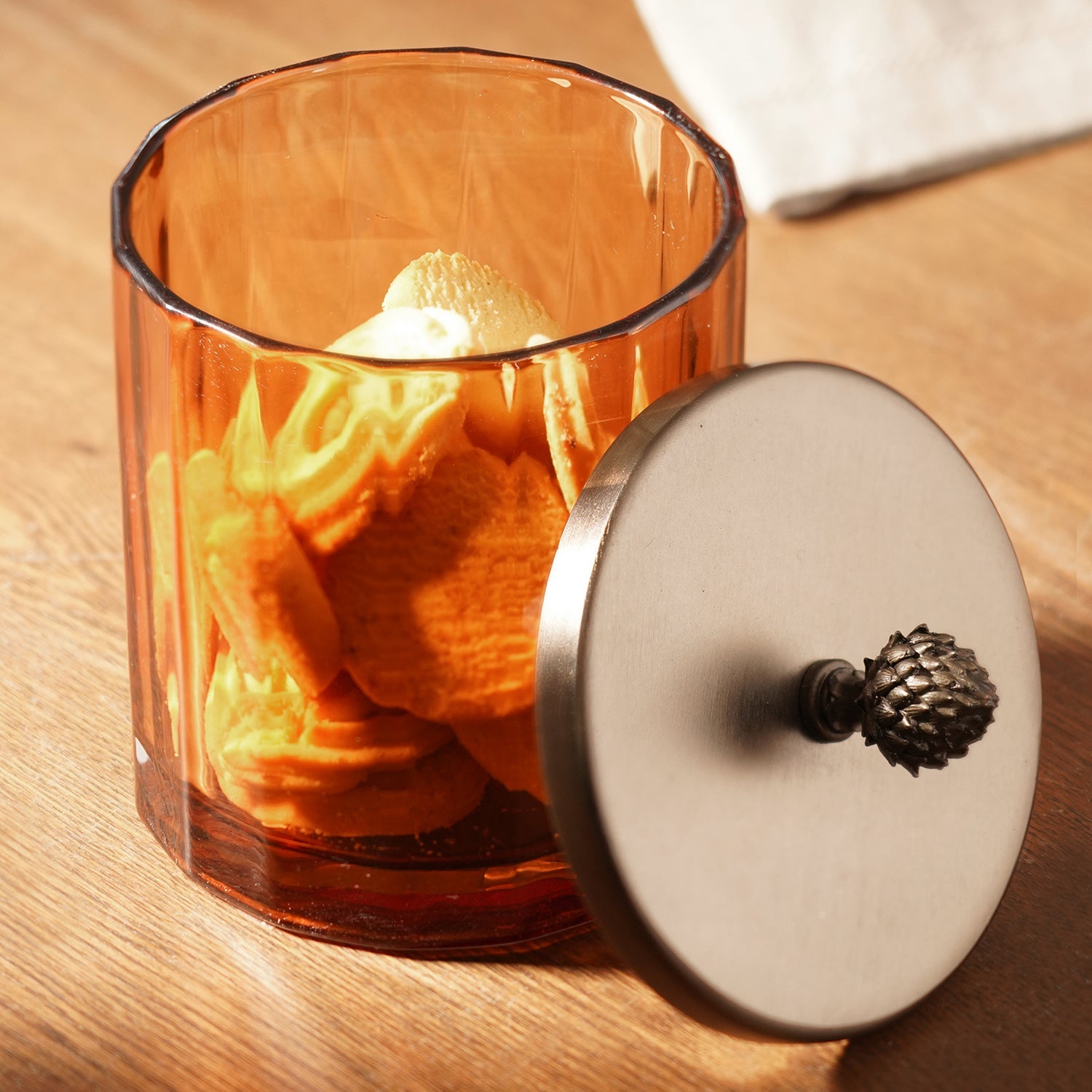 Amber Bronze Jar with Lid