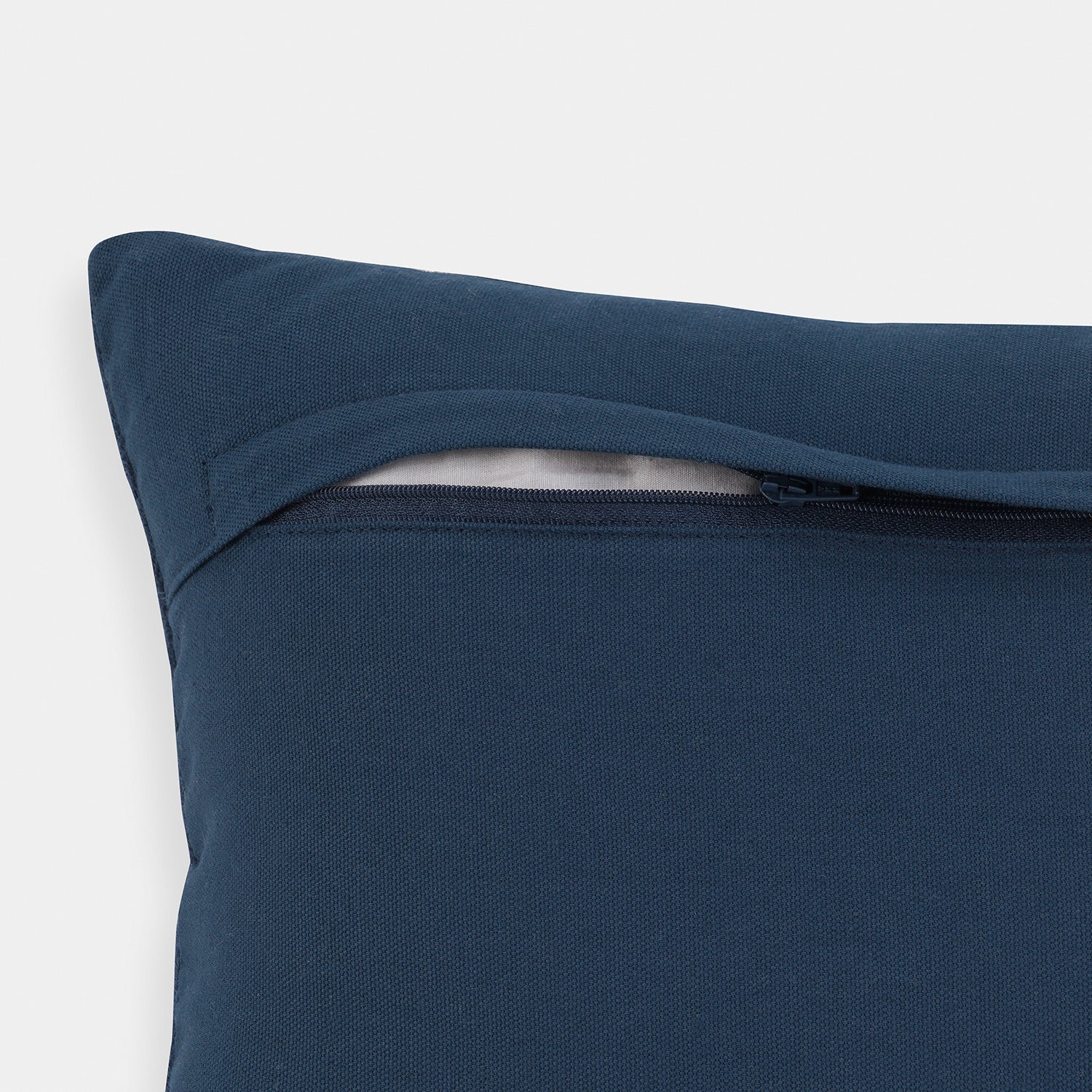 Navy Blue Embroidered Rectangle Cushion Cover