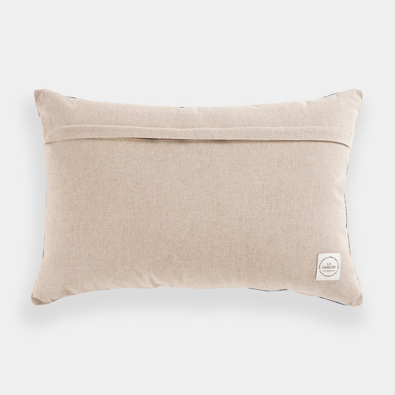 Beige Blue Striped Rectangle Cushion Cover