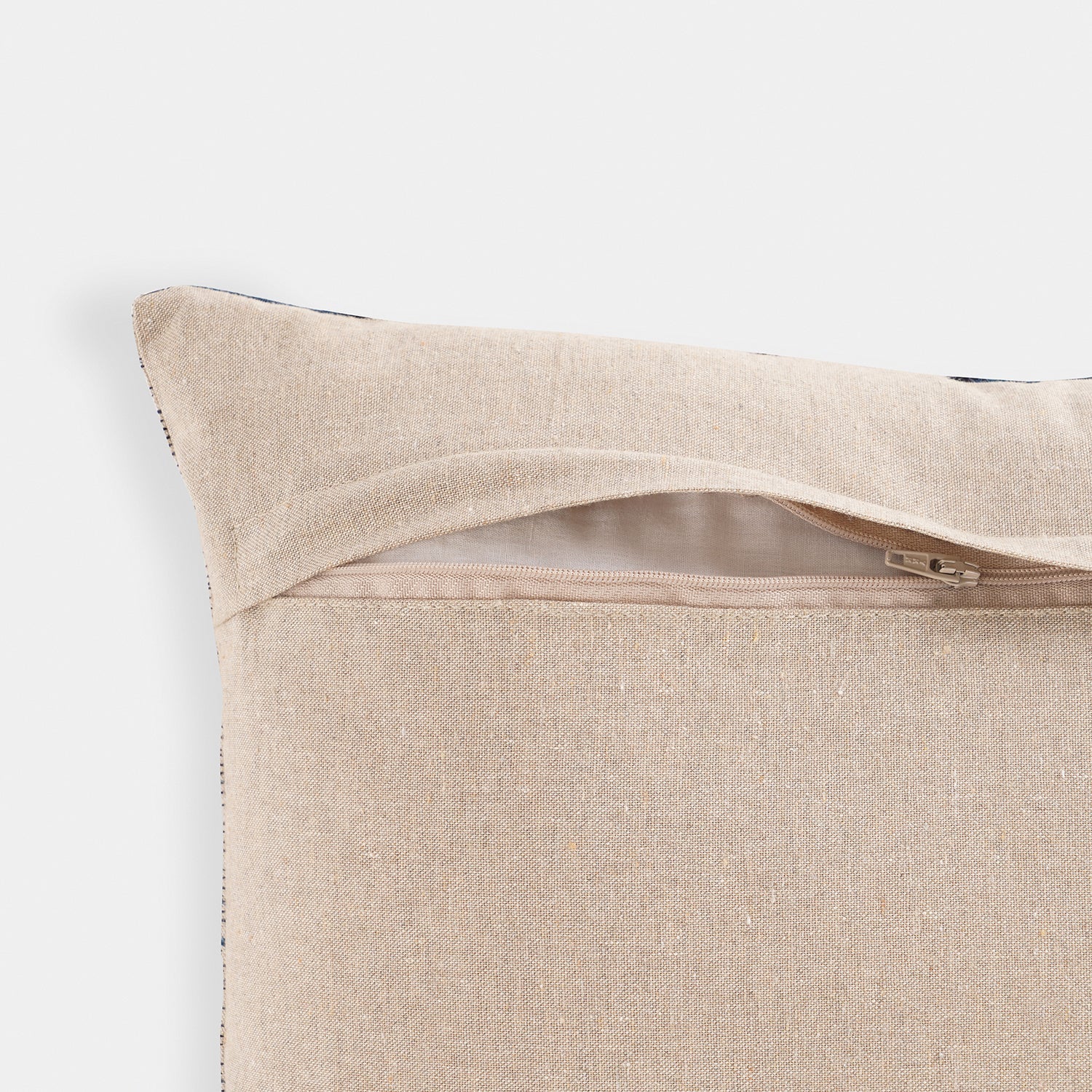 Beige Blue Striped Rectangle Cushion Cover