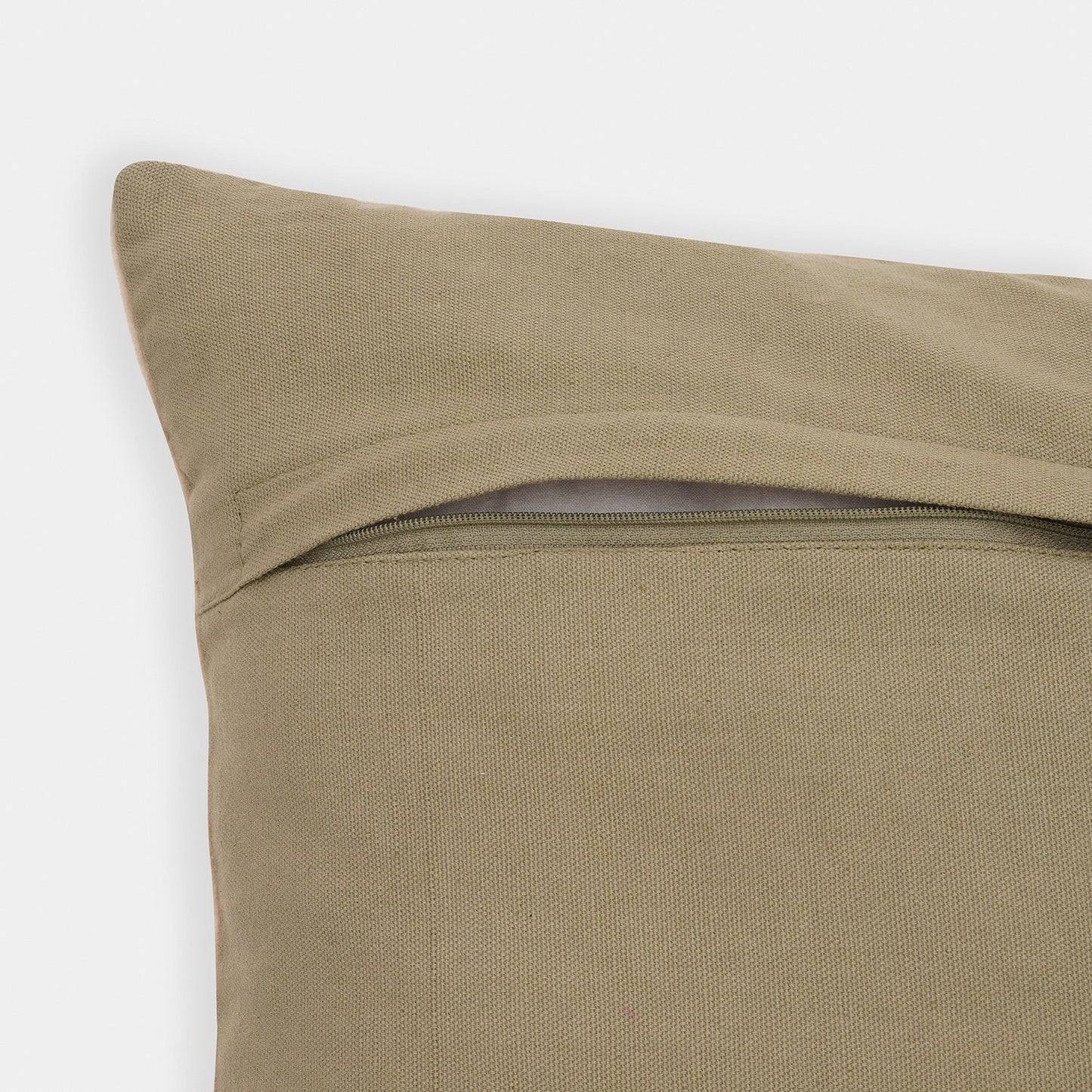 Beige Floral Embroidered Cushion Cover