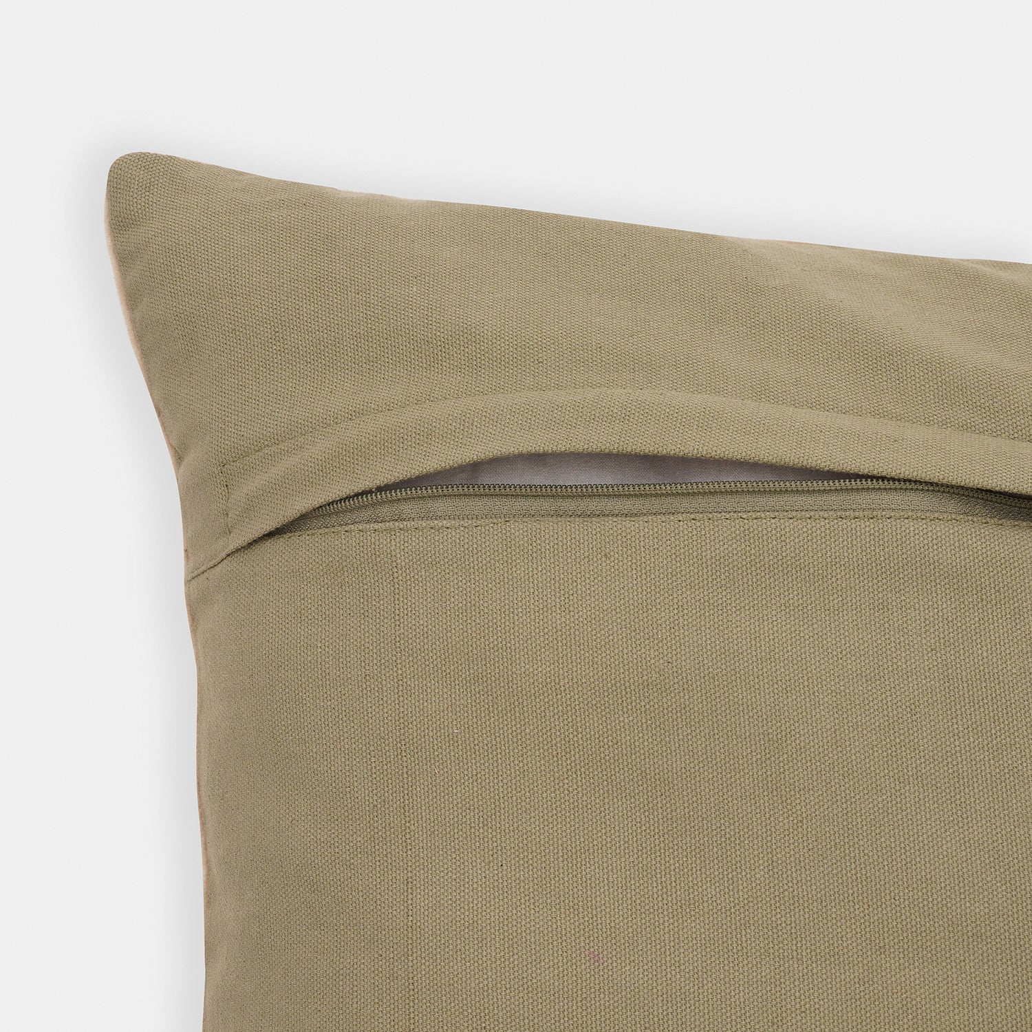 Beige Floral Embroidered Cushion Cover