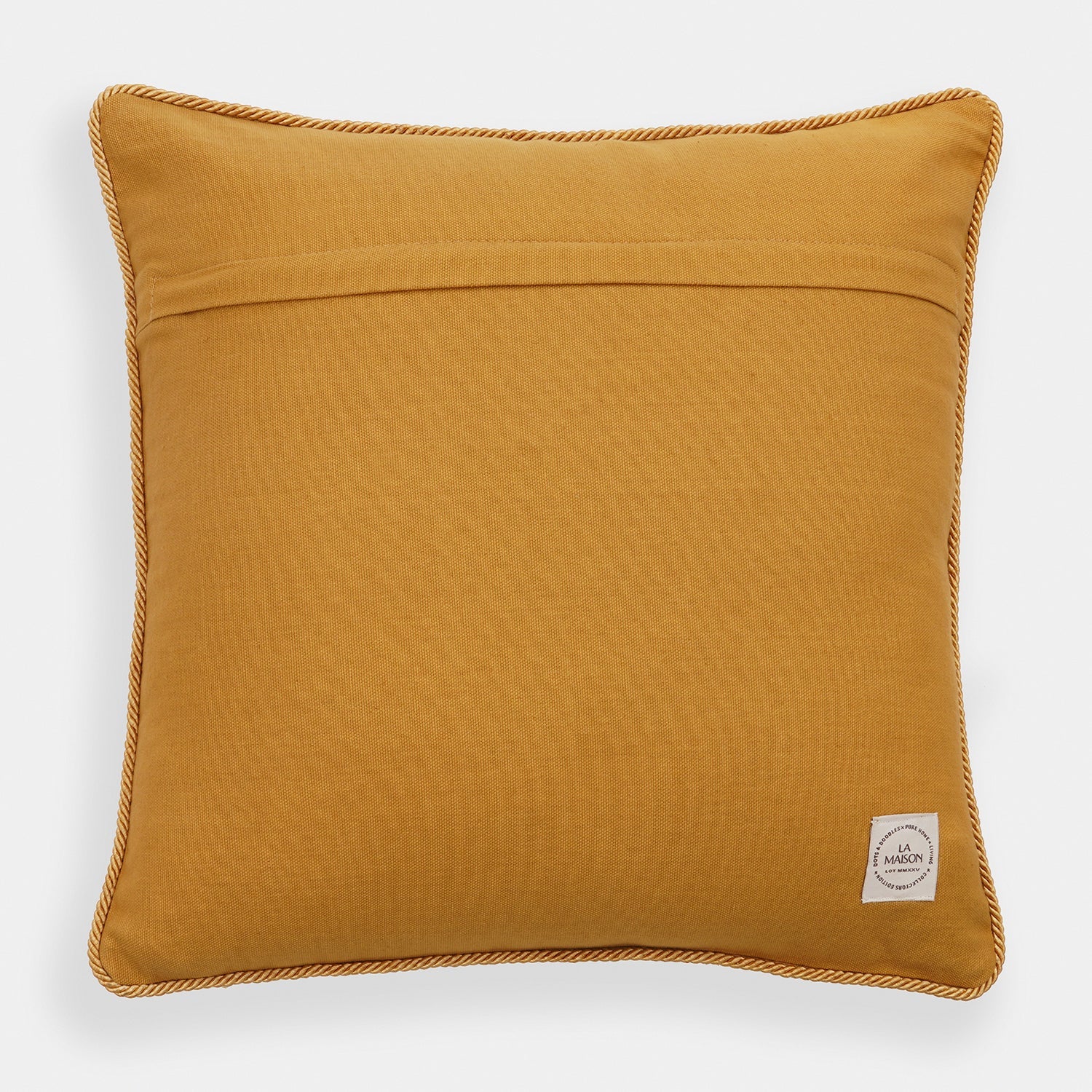 Beige Leopard Motif Embroidered Velvet Cushion Cover