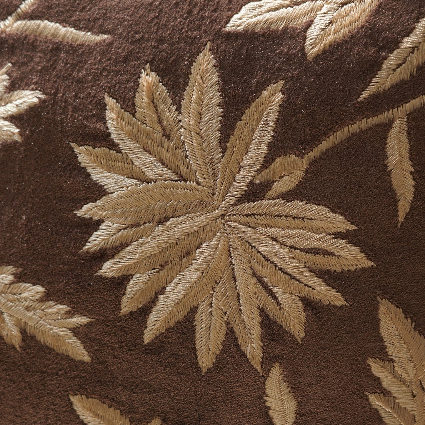 Brown Embroidered Cushion Cover