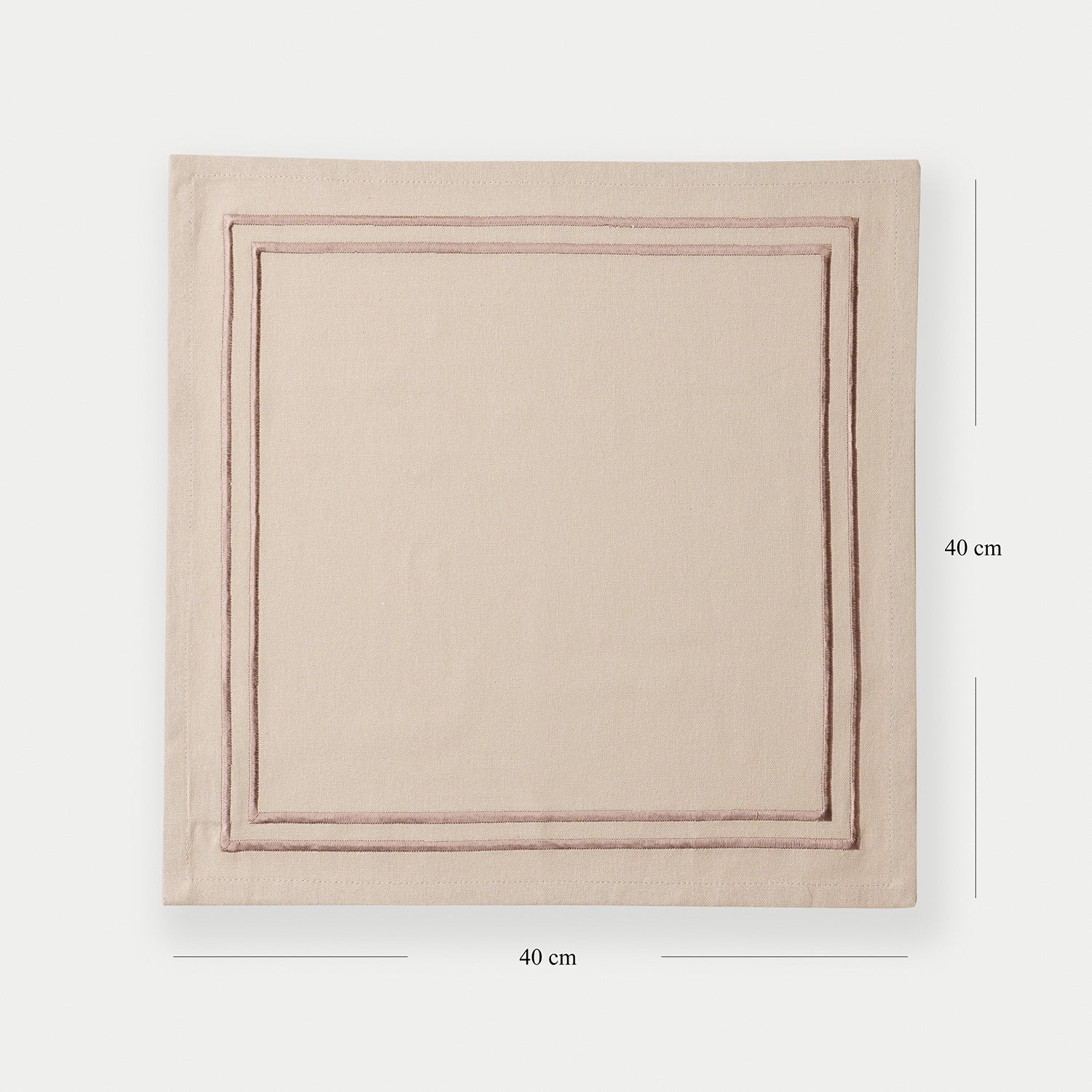Set of 4 Beige Cotton Napkins with Contrast Embroidery