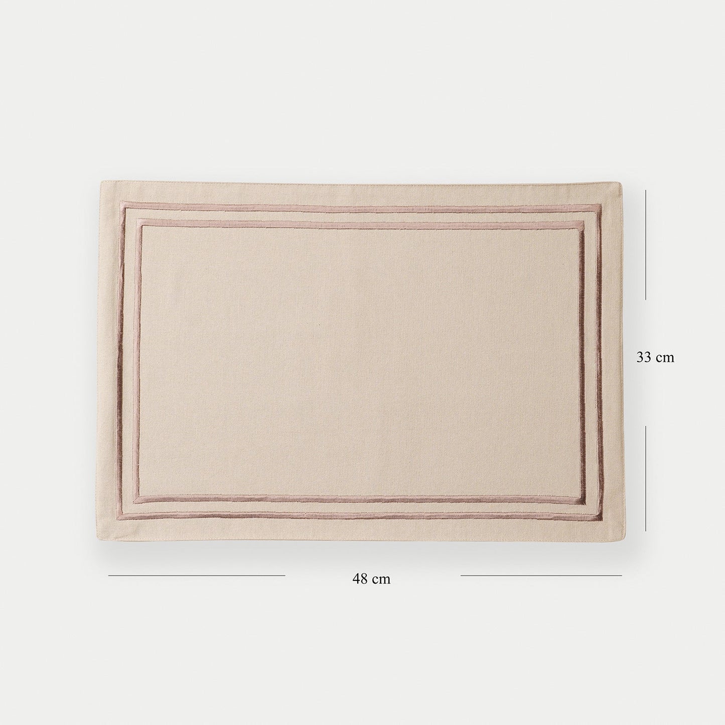 Set of 2 Beige Cotton Placemats with Contrast Embroidery