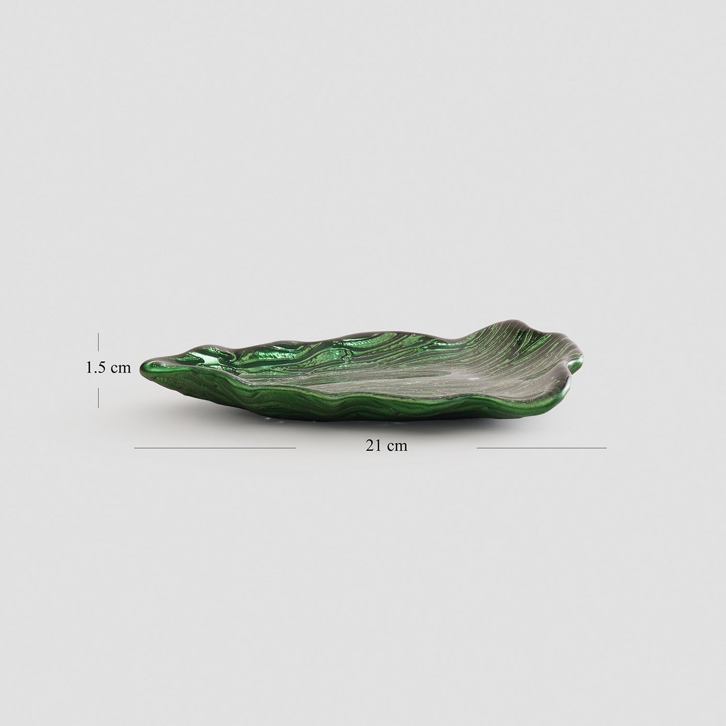 Green Christmas Tree Shaped Glass Decorative Platter - Small