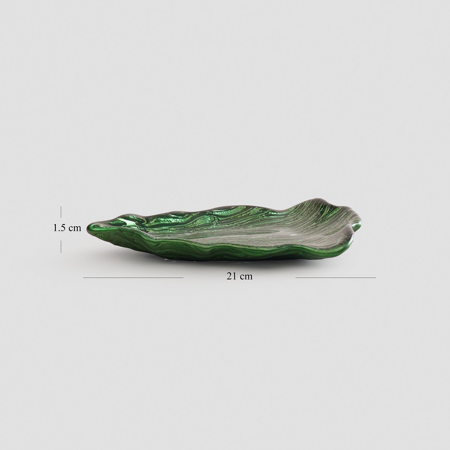 Green Christmas Tree Shaped Glass Decorative Platter - Small