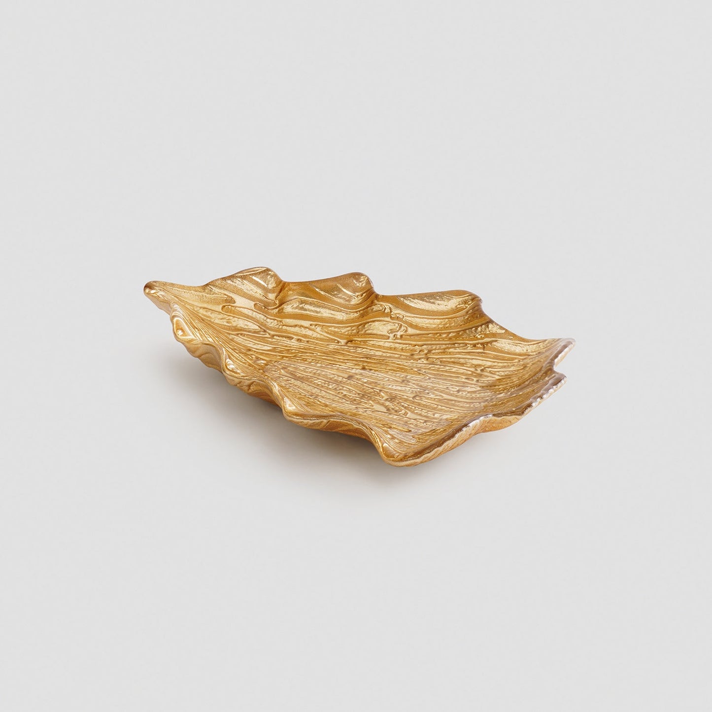 Gold Christmas Tree Shaped Glass Decorative Platter - Small