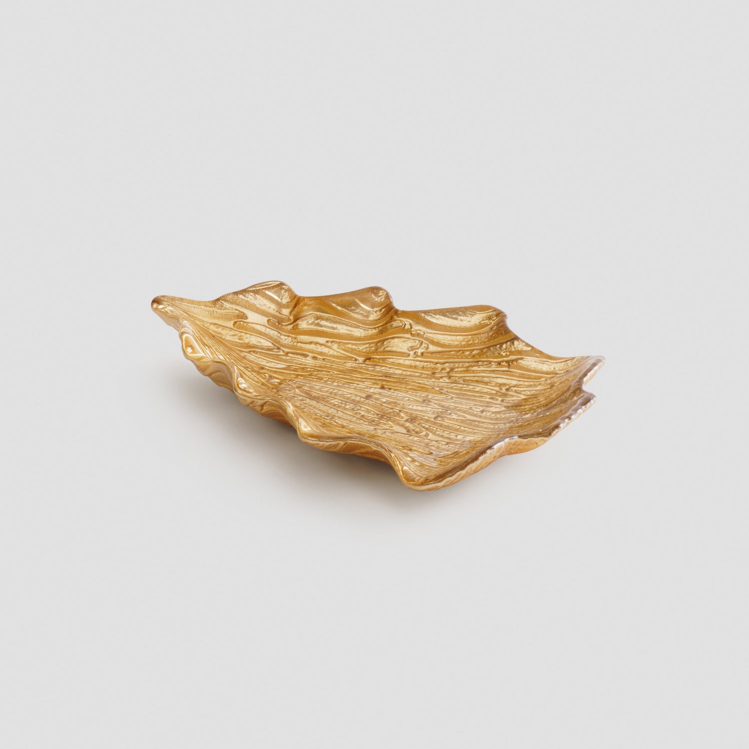Gold Christmas Tree Shaped Glass Decorative Platter - Small