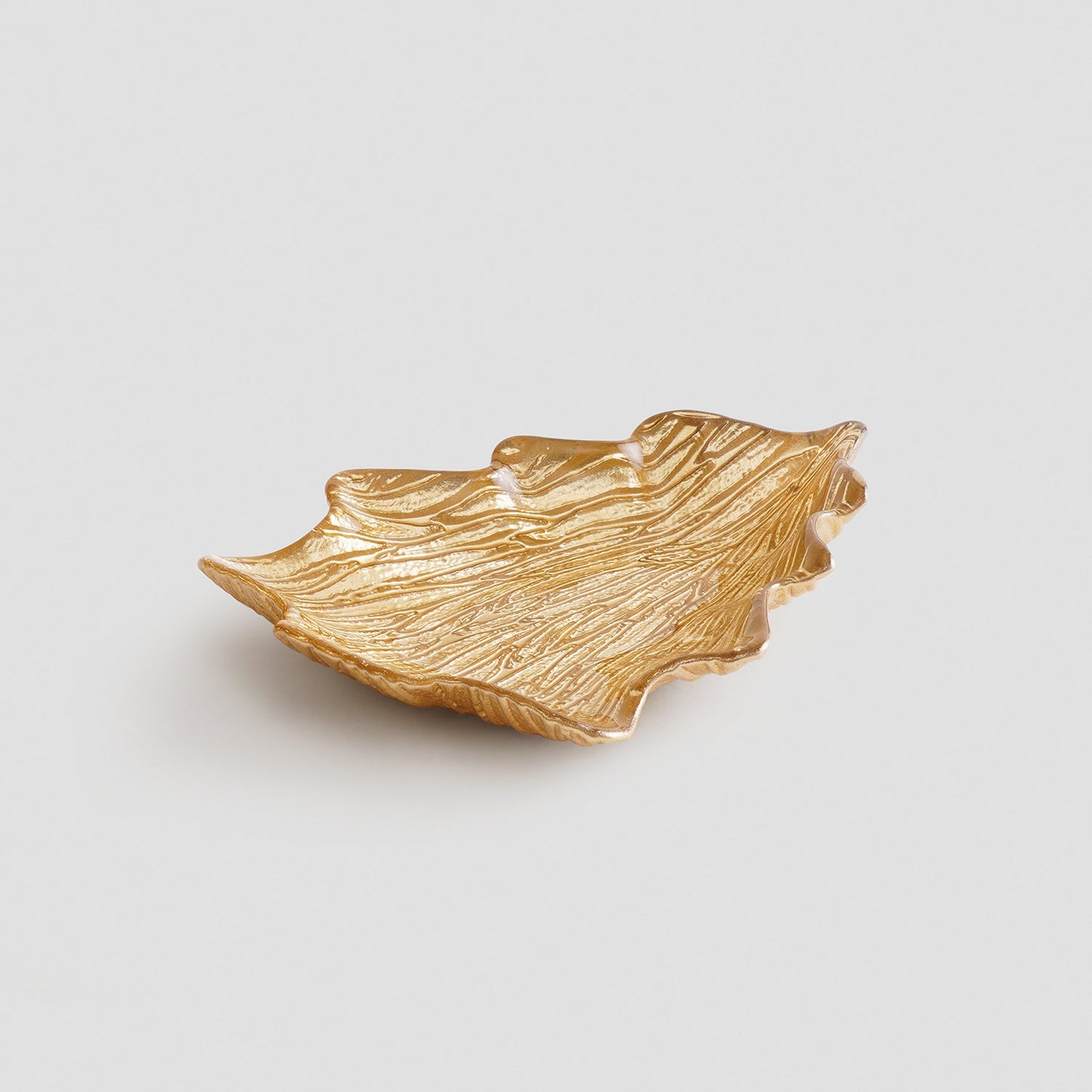 Gold Christmas Tree Shaped Glass Decorative Platter - Small