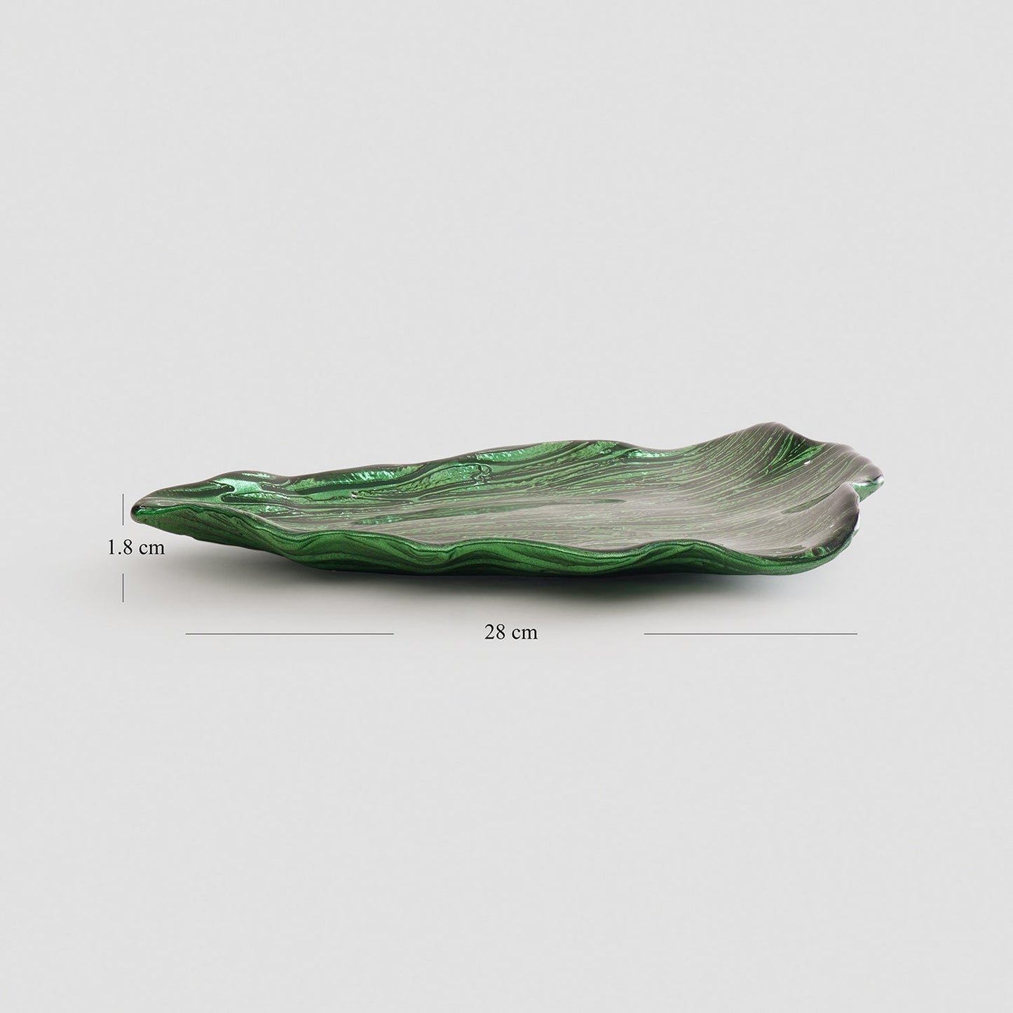 Green Christmas Tree Shaped Glass Decorative Platter - Large