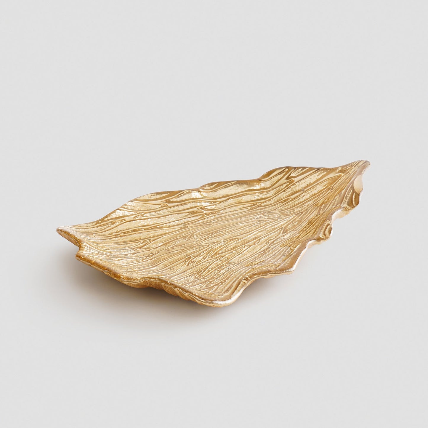 Gold Christmas Tree Shaped Glass Decorative Platter - Large