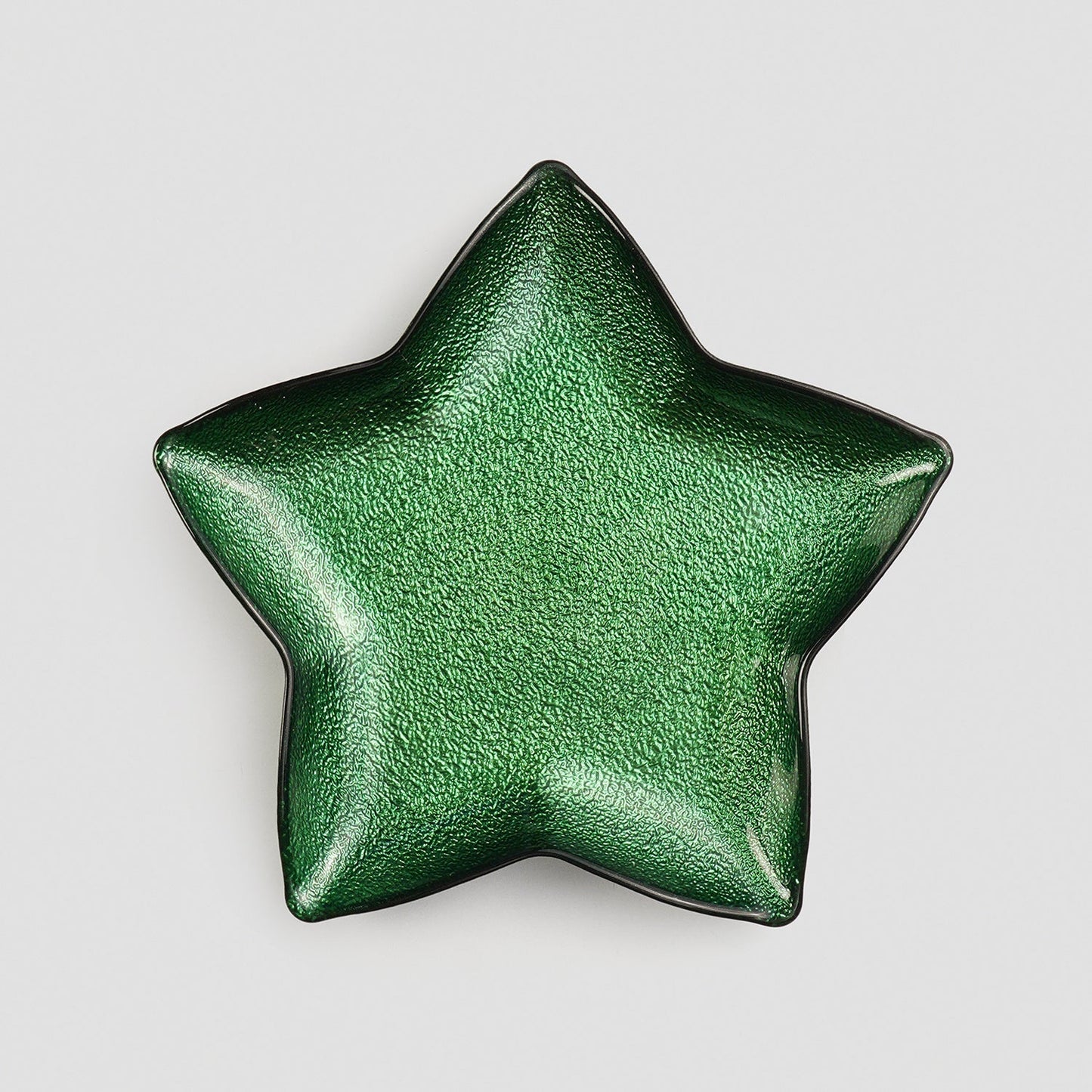 Green Shining Star Glass Decorative Platter - Large