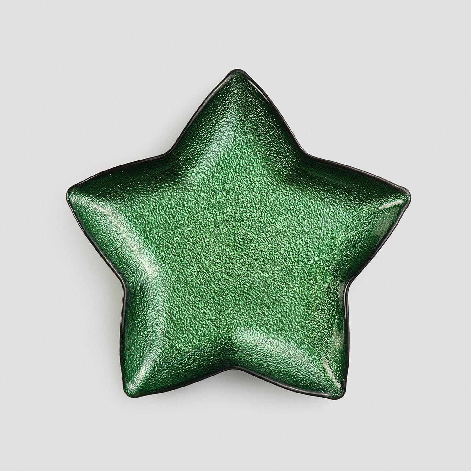 Green Shining Star Glass Decorative Platter - Large