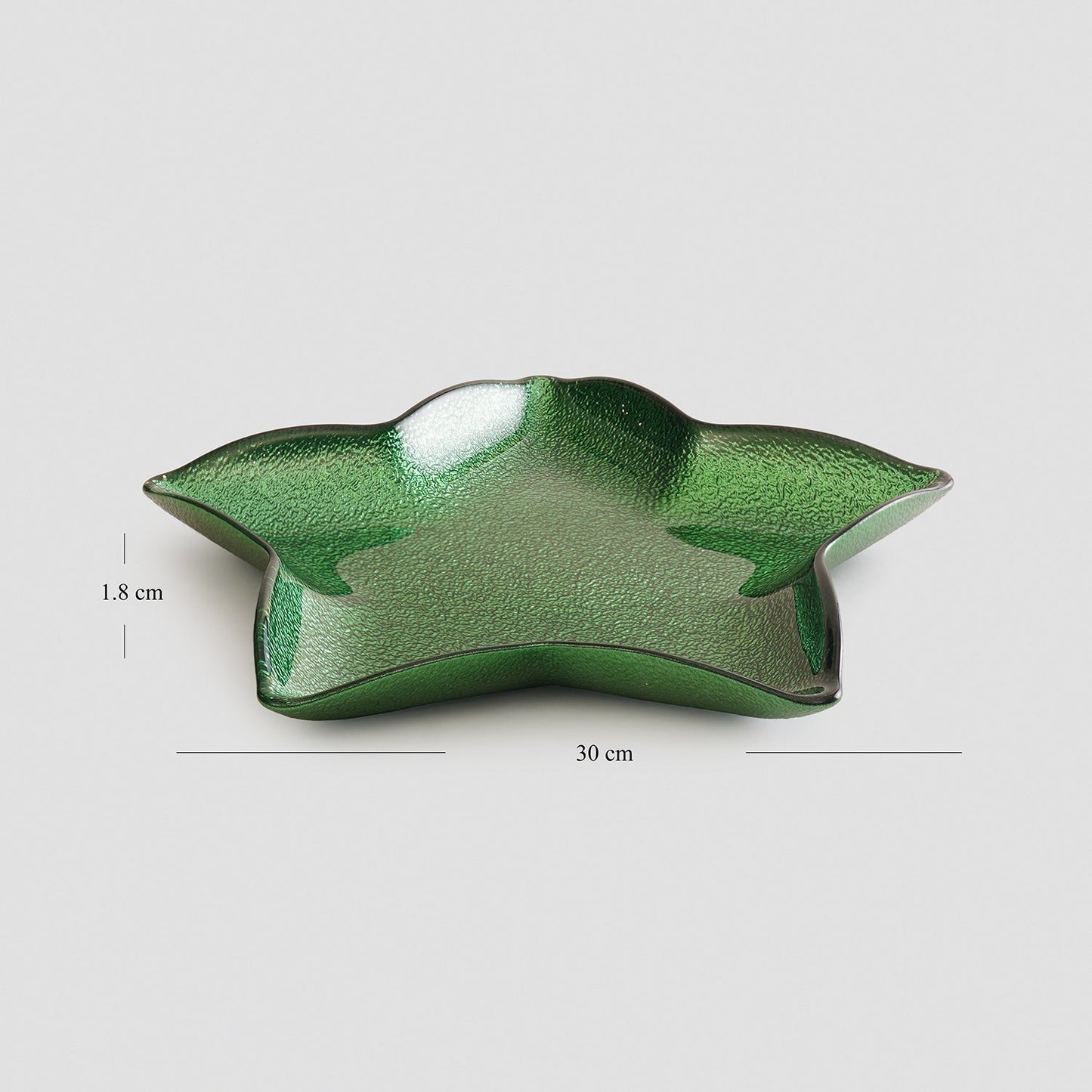 Green Shining Star Glass Decorative Platter - Large