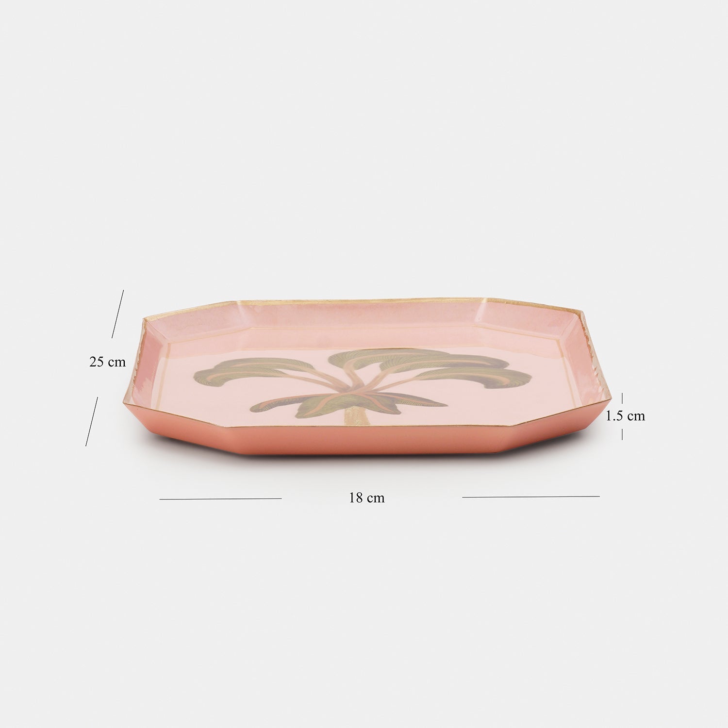 Green & Pink Palm Motif Platter - Large