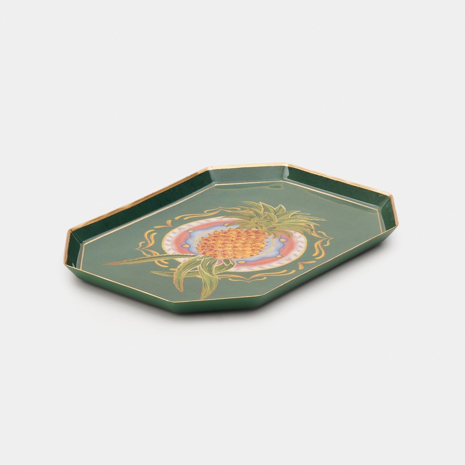 Green Pineapple Motif Platter - Small