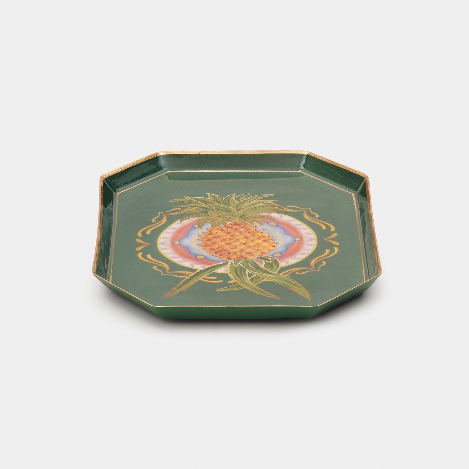 Green Pineapple Motif Platter - Small