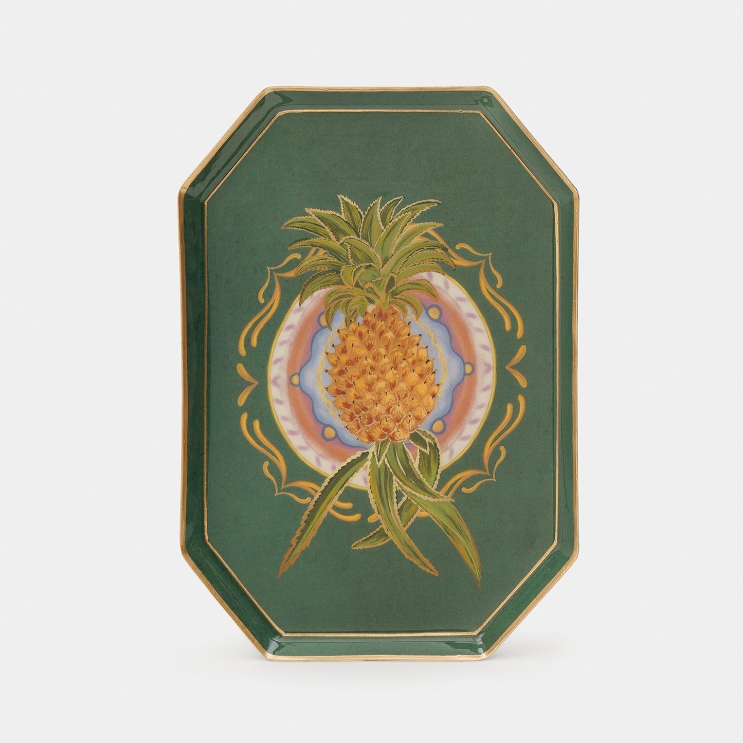 Green Pineapple Motif Platter - Small