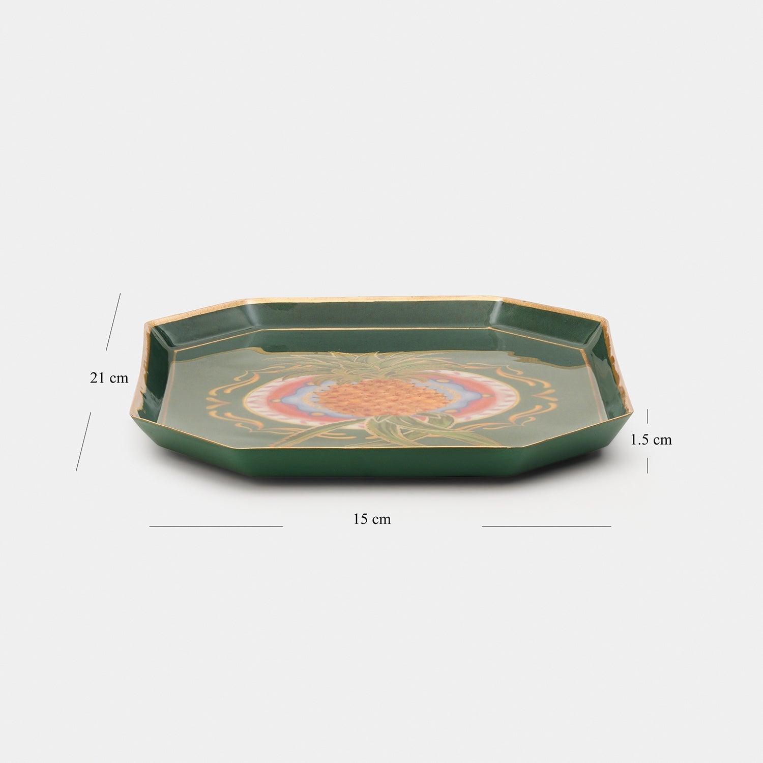 Green Pineapple Motif Platter - Small