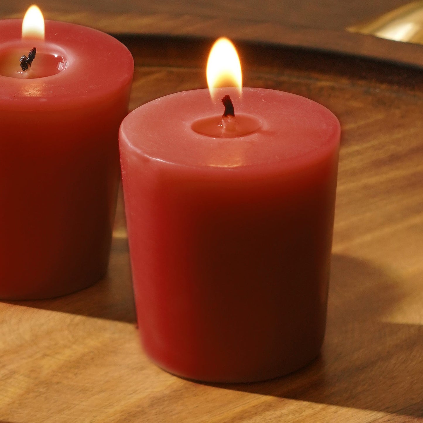 Set Of 4 Red Spiced Apple Votive Candles