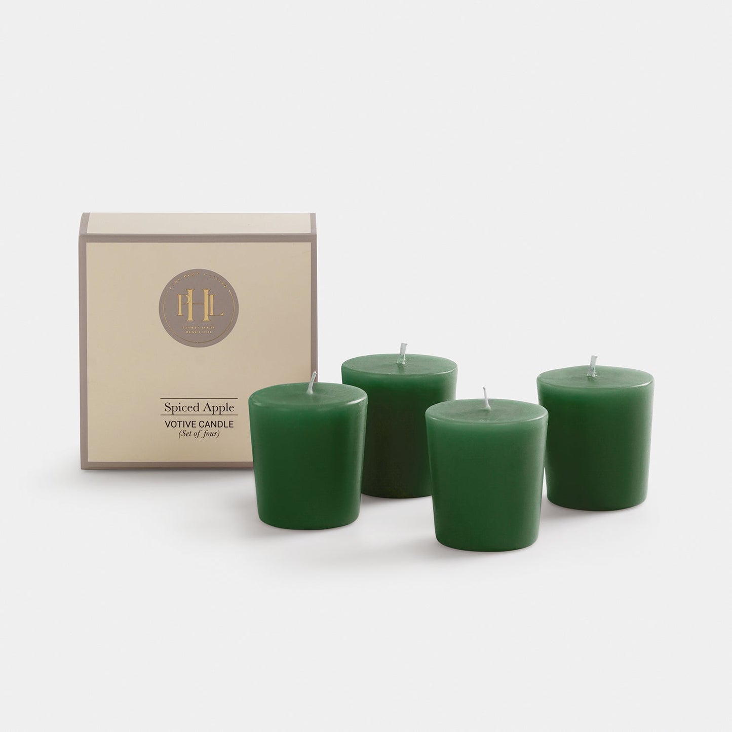 Set Of 4 Green Spiced Apple Votive Candles