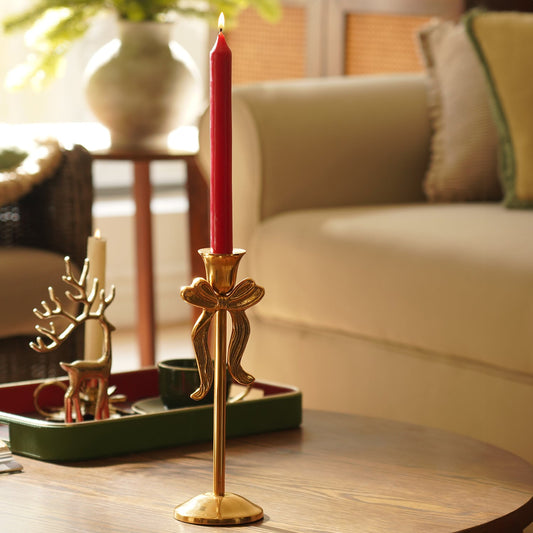 Set of 2 Red Spiced Apple Tapered Candles
