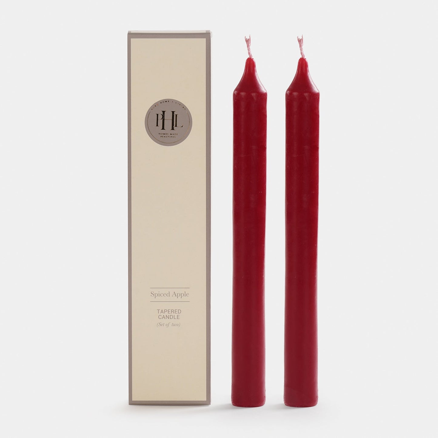 Set of 2 Red Spiced Apple Tapered Candles