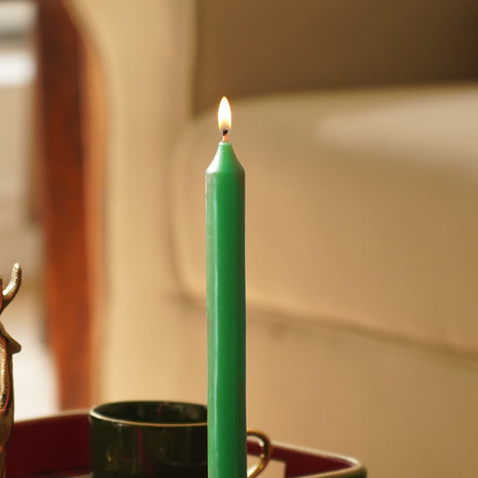 Set of 2 Green Spiced Apple Tapered Candles