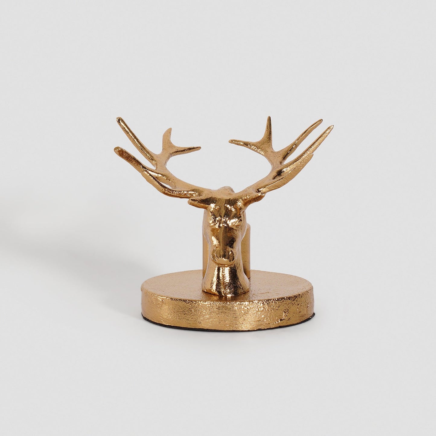 Gold Reindeer Head Tapper Metal Candle Stand