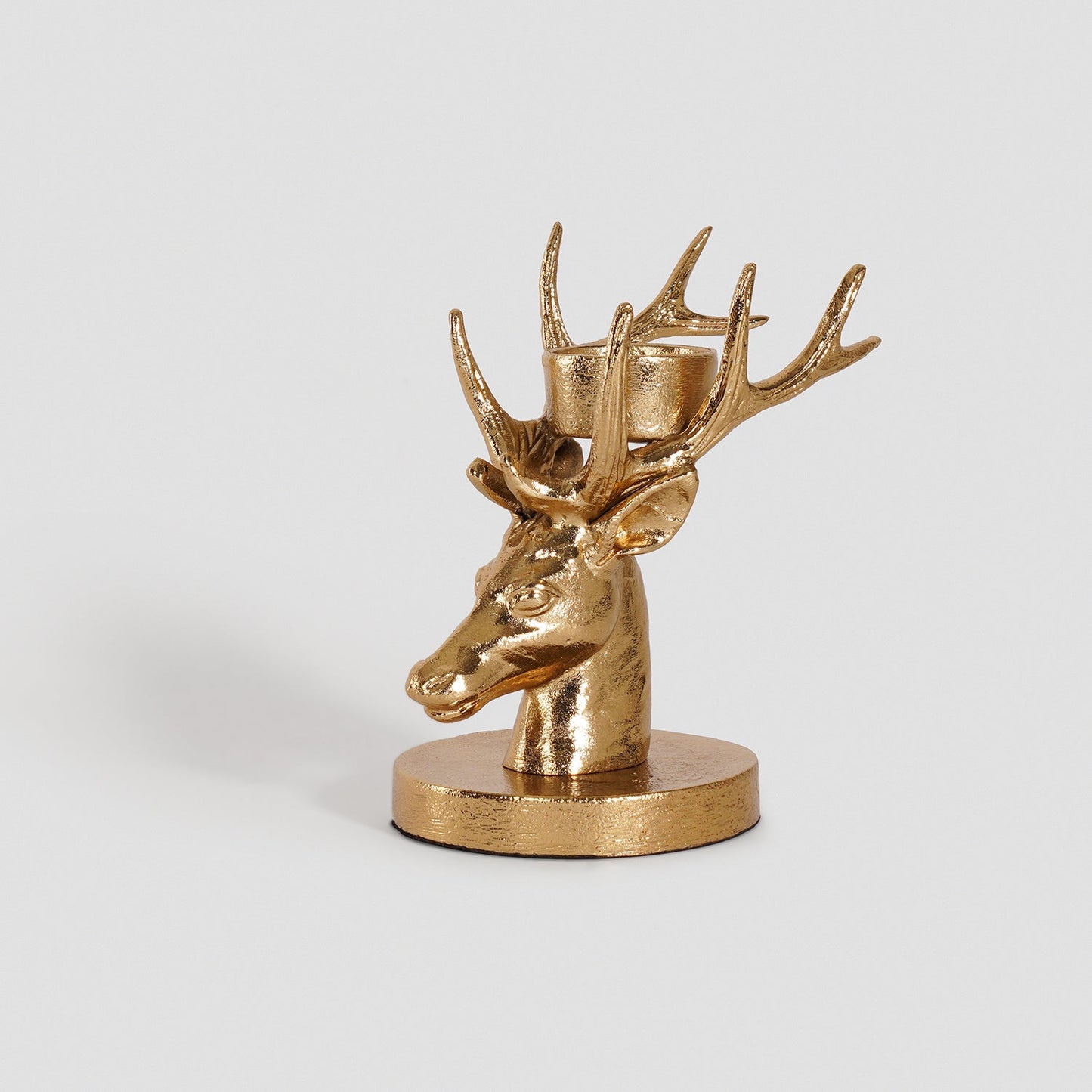 Gold Metal Reindeer Tealight Holder