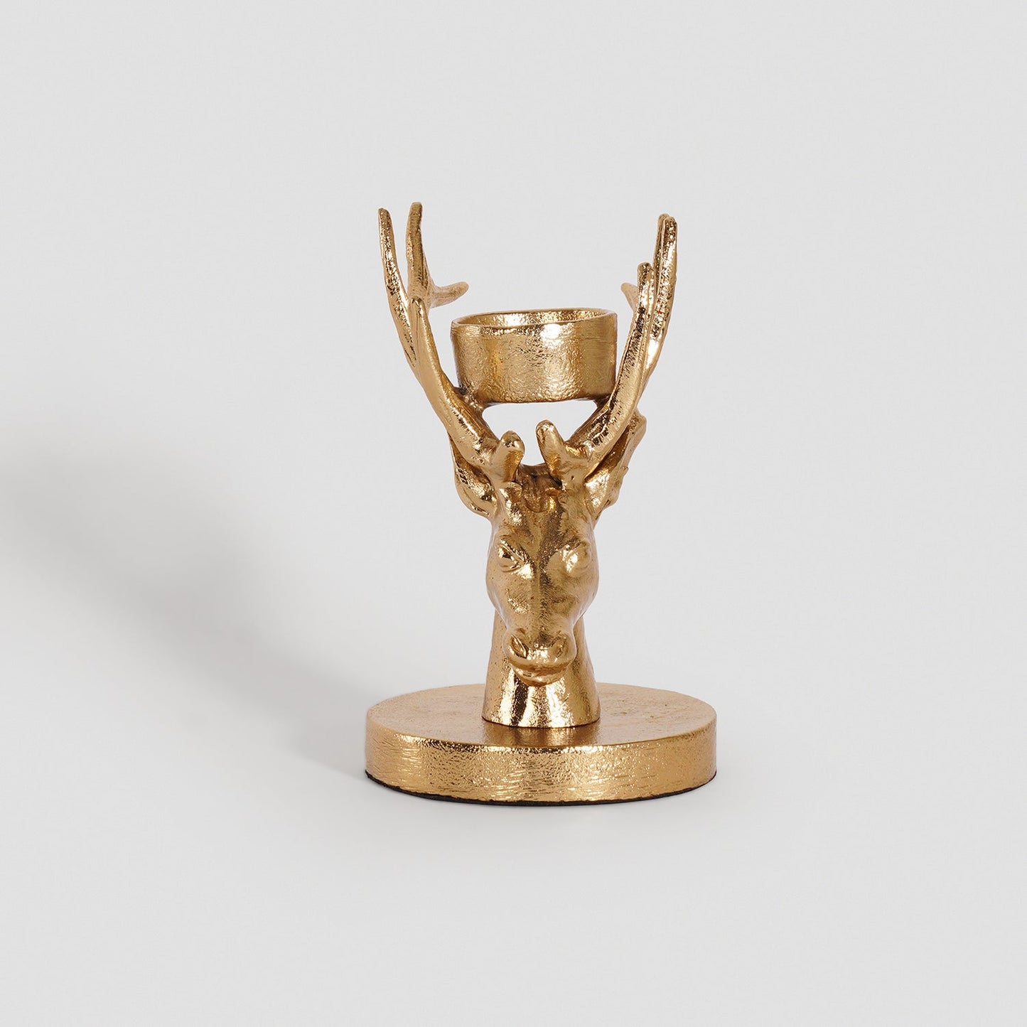 Gold Metal Reindeer Tealight Holder