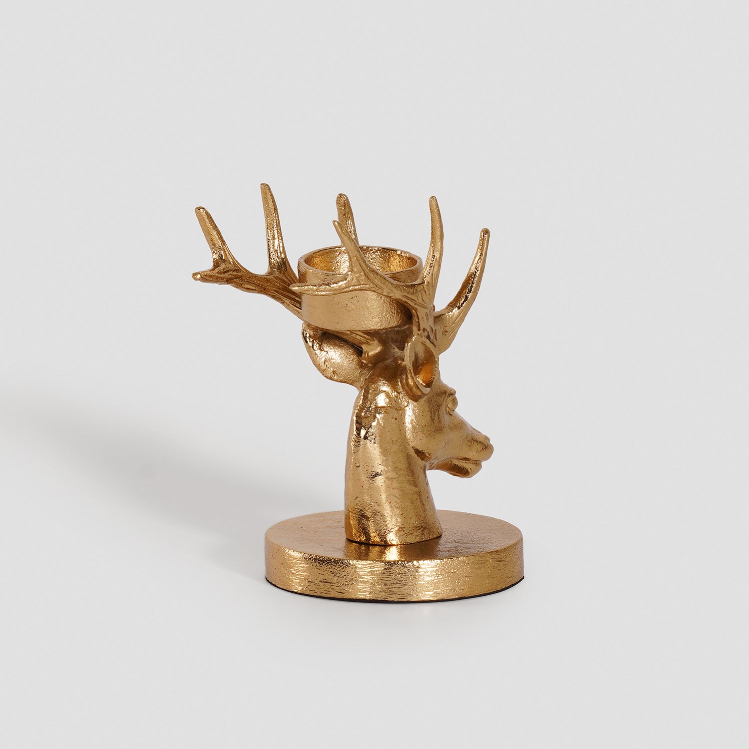 Gold Metal Reindeer Tealight Holder