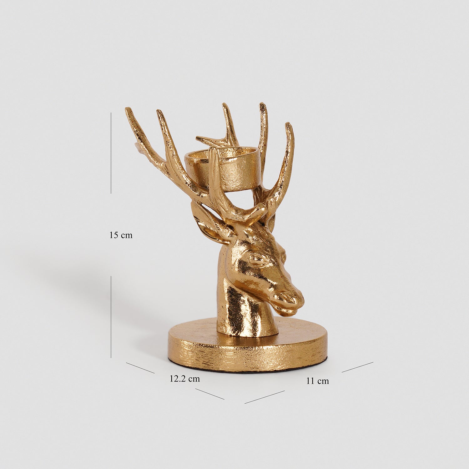 Gold Metal Reindeer Tealight Holder