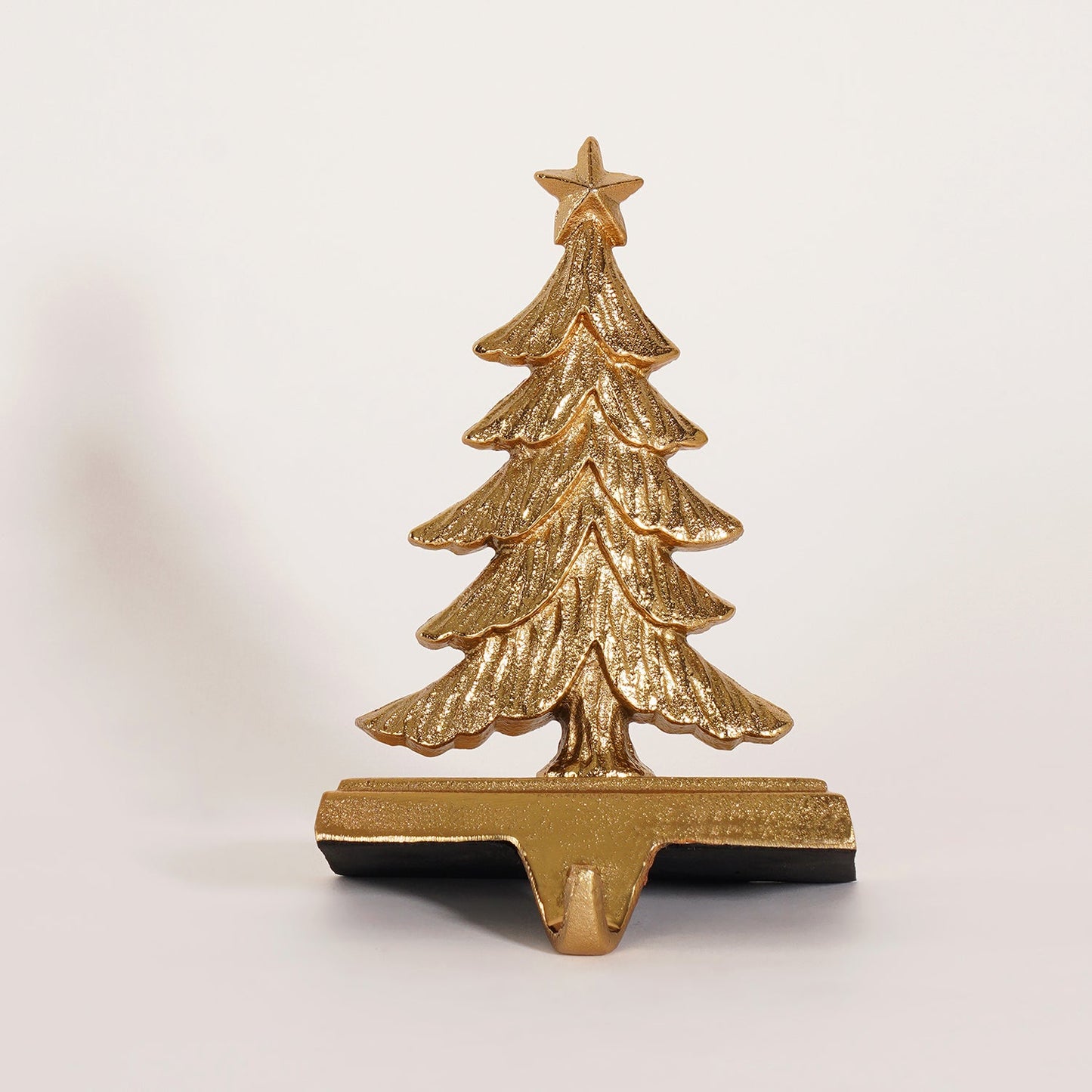 Gold Metal Christmas Tree Stocking Holder