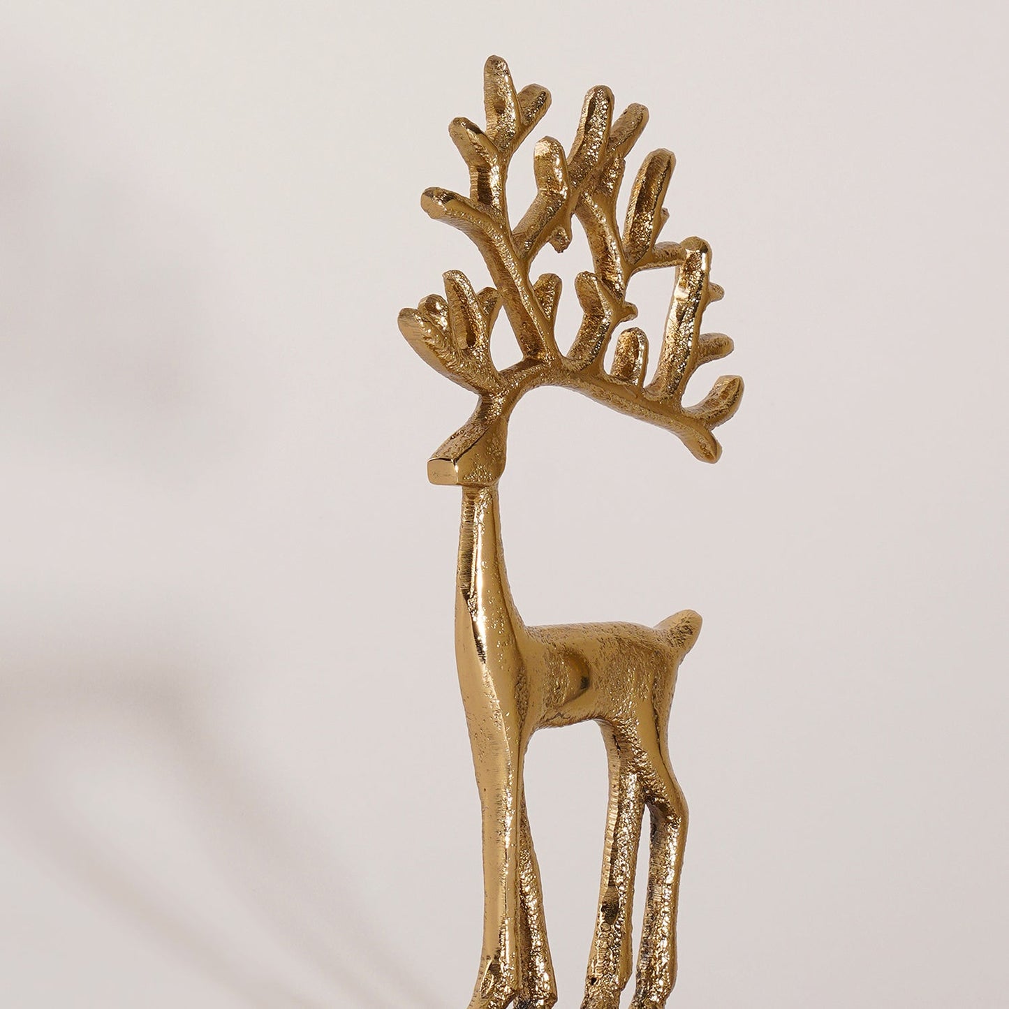 Gold Metal Reindeer Stocking Holder - Small