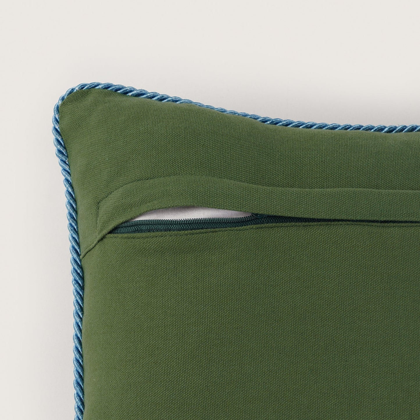 Green Checked Reindeer Embroidered Square Cushion Cover