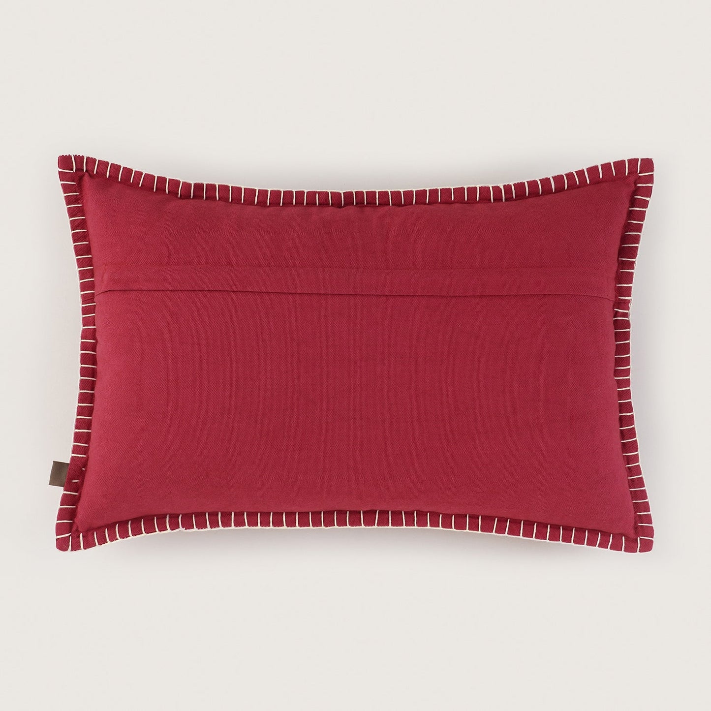 Red Snowflake Embroidered Cushion Cover