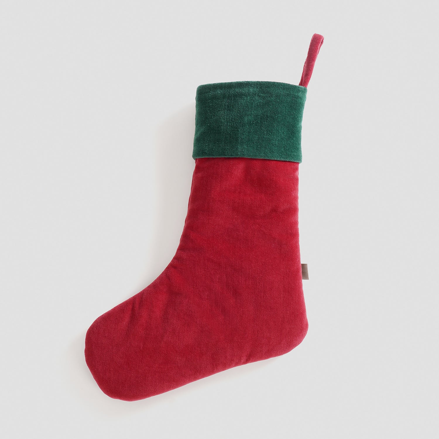 Red Embroidered Velvet Stocking