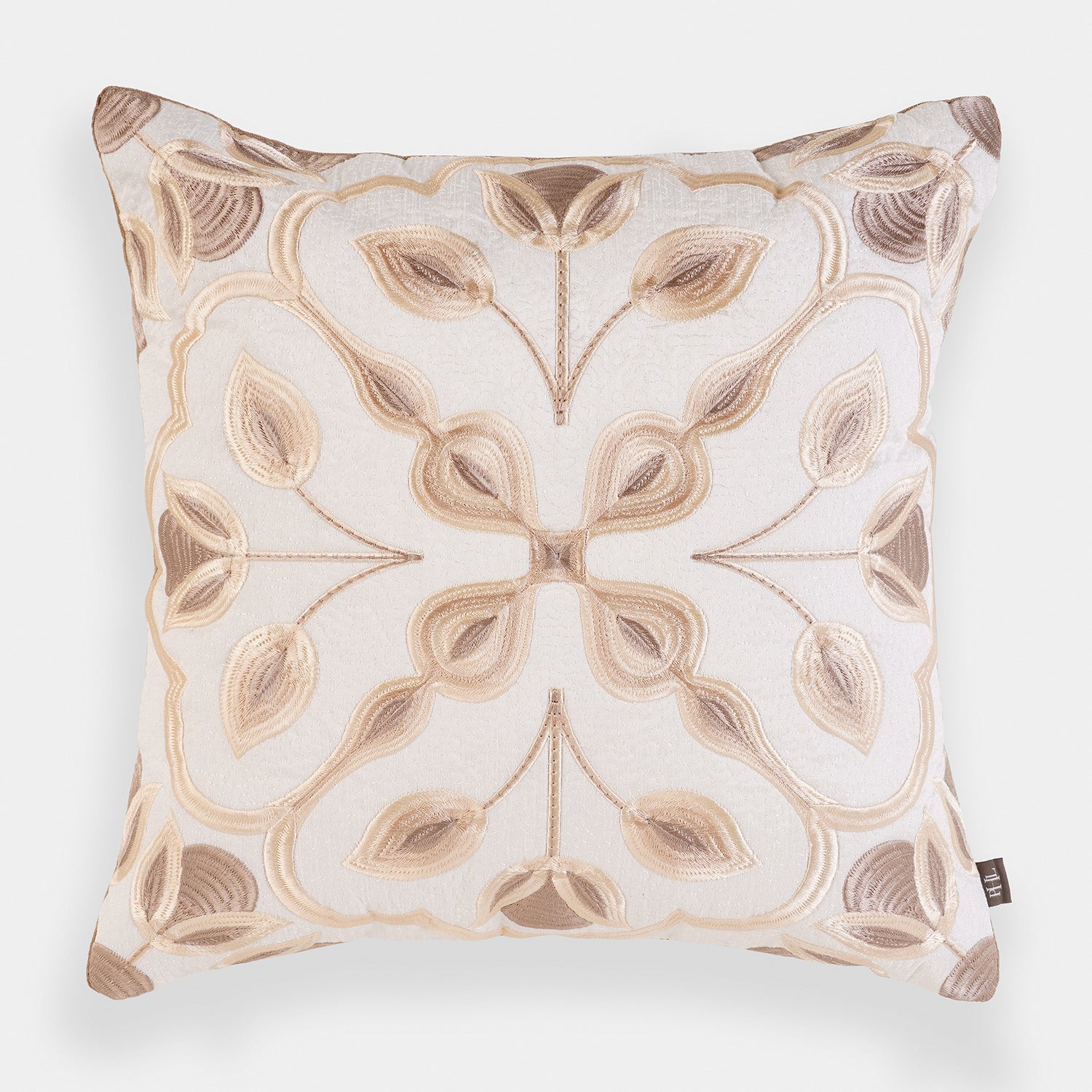 Off White Embroidered Cushion Cover