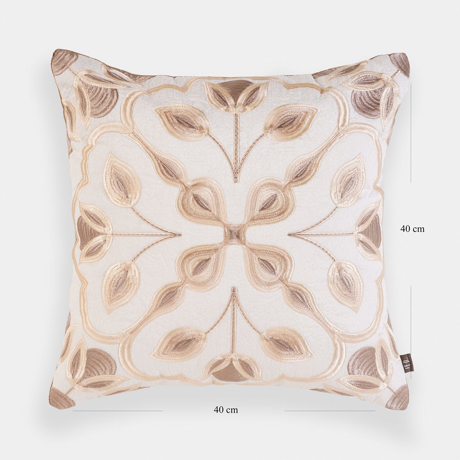 Off White Embroidered Cushion Cover