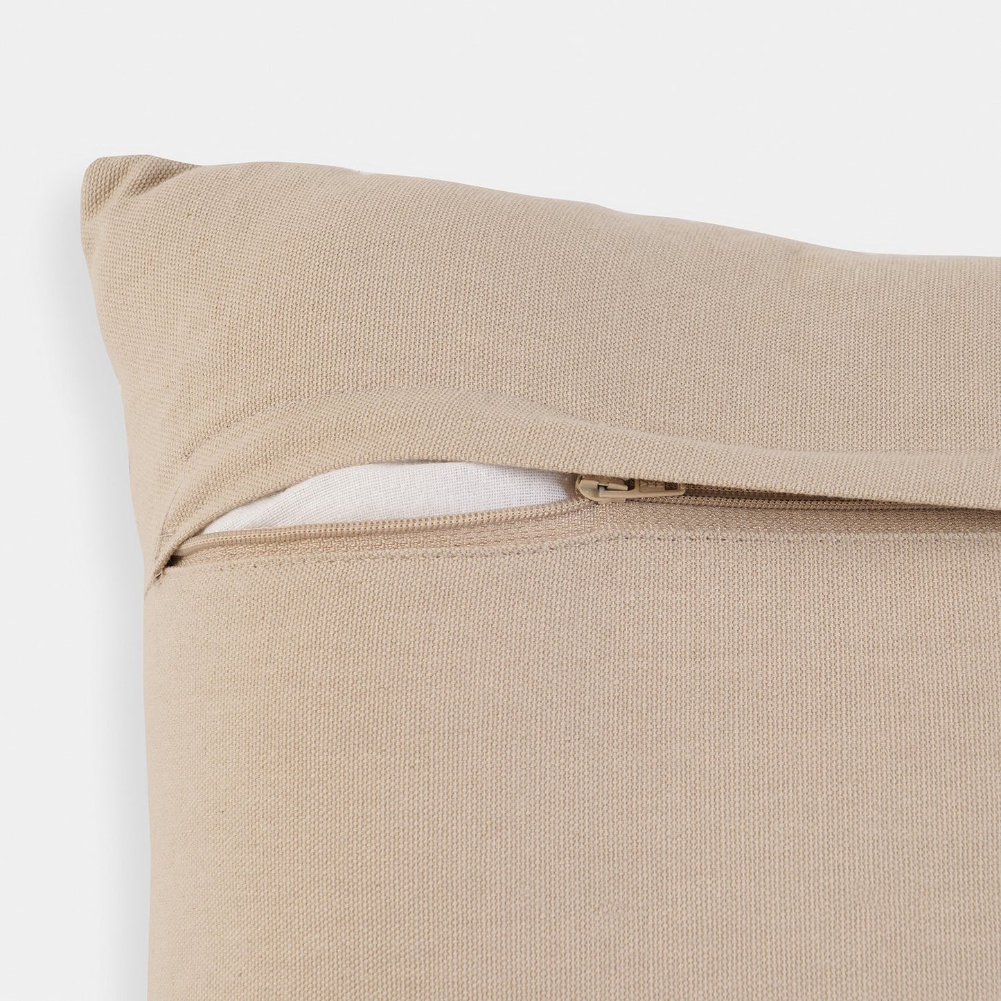 Beige Diamond Stripe Embroidered Cushion Cover