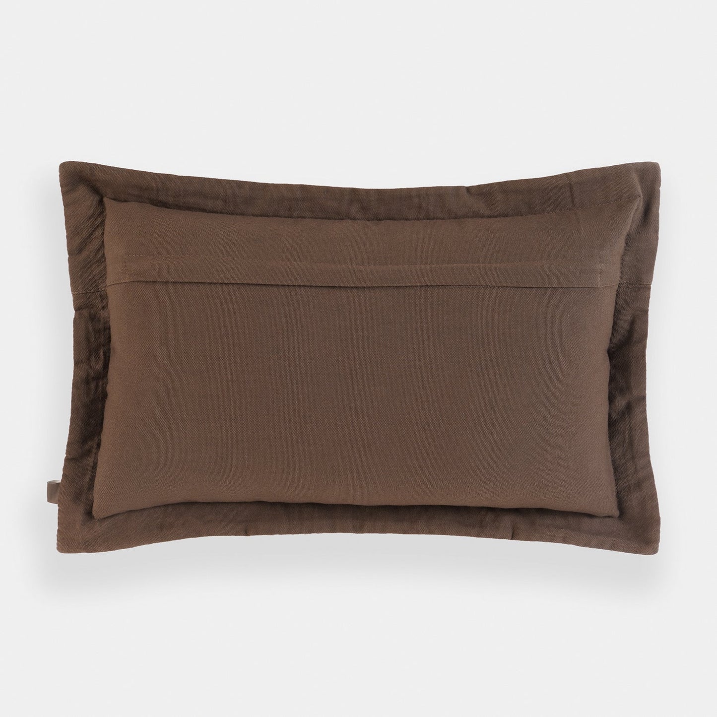 Brown Edge Embroidered Rectangle Cushion Cover