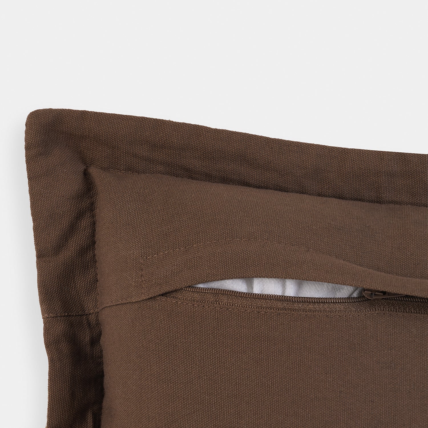 Brown Edge Embroidered Rectangle Cushion Cover