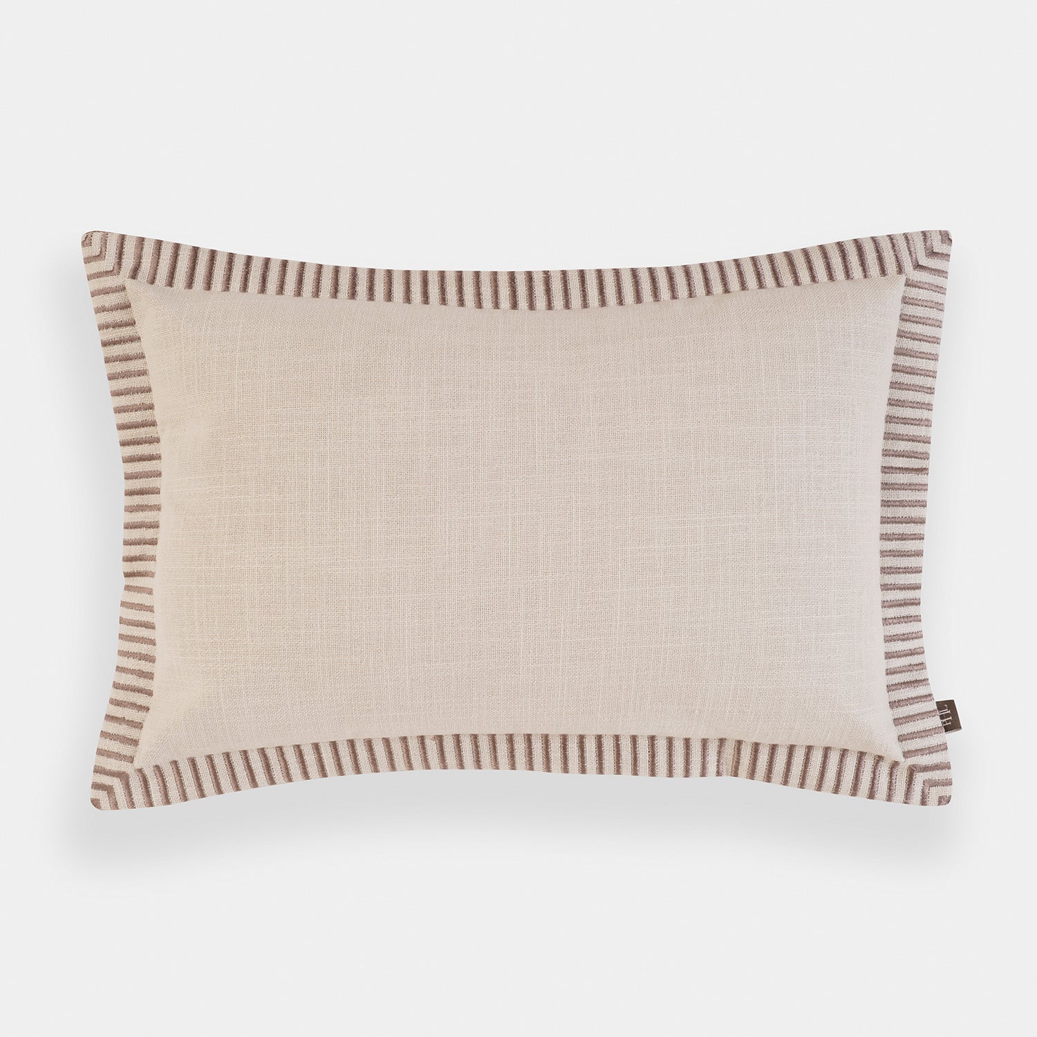 Off White Edge Embroidered Rectangle Cushion Cover