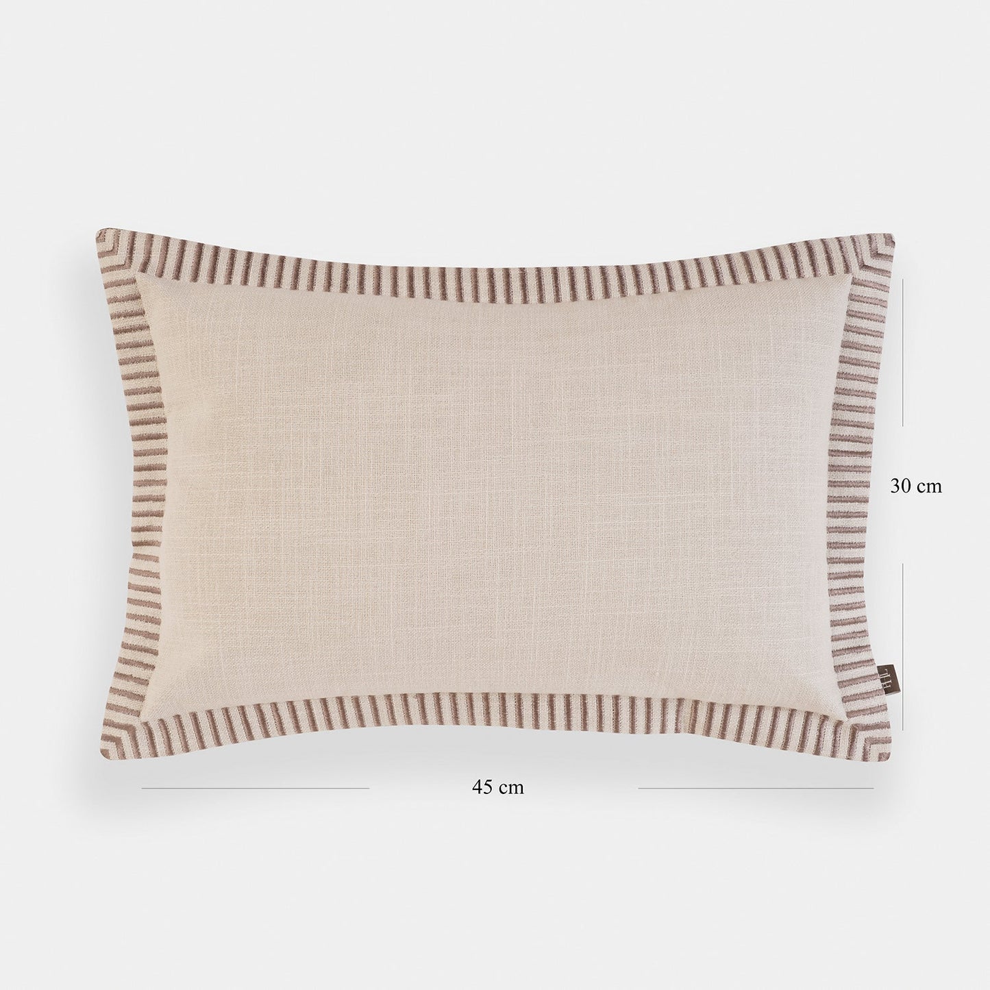Off White Edge Embroidered Rectangle Cushion Cover